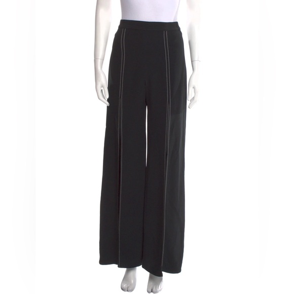 EUC ALEXIS CONTRAST STITCH FRONT SLIT WIDE LEGS PANTS